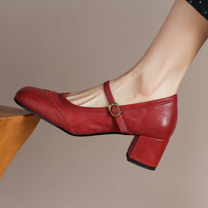 Cressa Genuine Leather Mary Jane Pumps