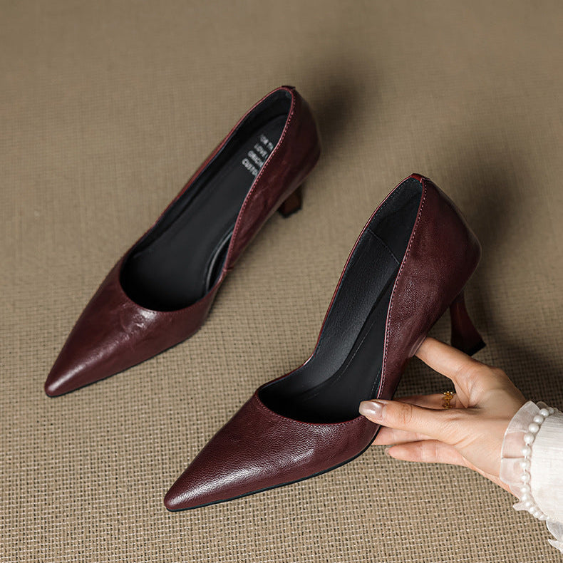 Viora Genuine Leather Heels