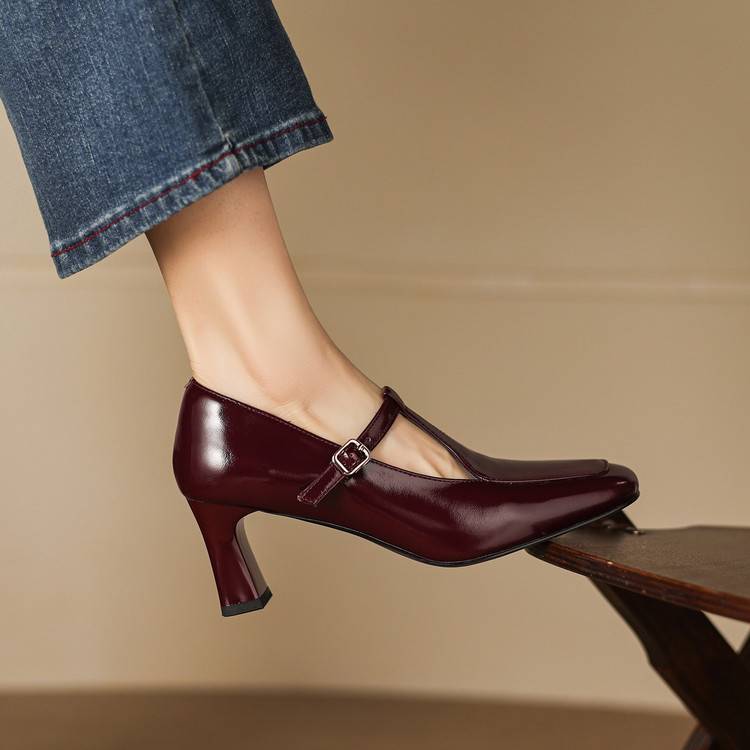 Tacy Genuine Leather Heels