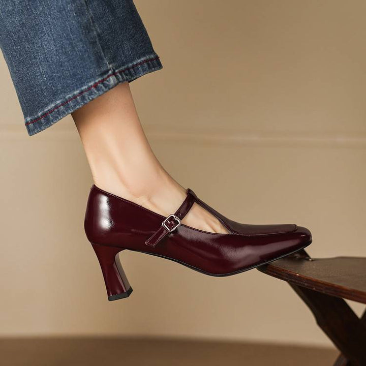 Tacy Genuine Leather Heels