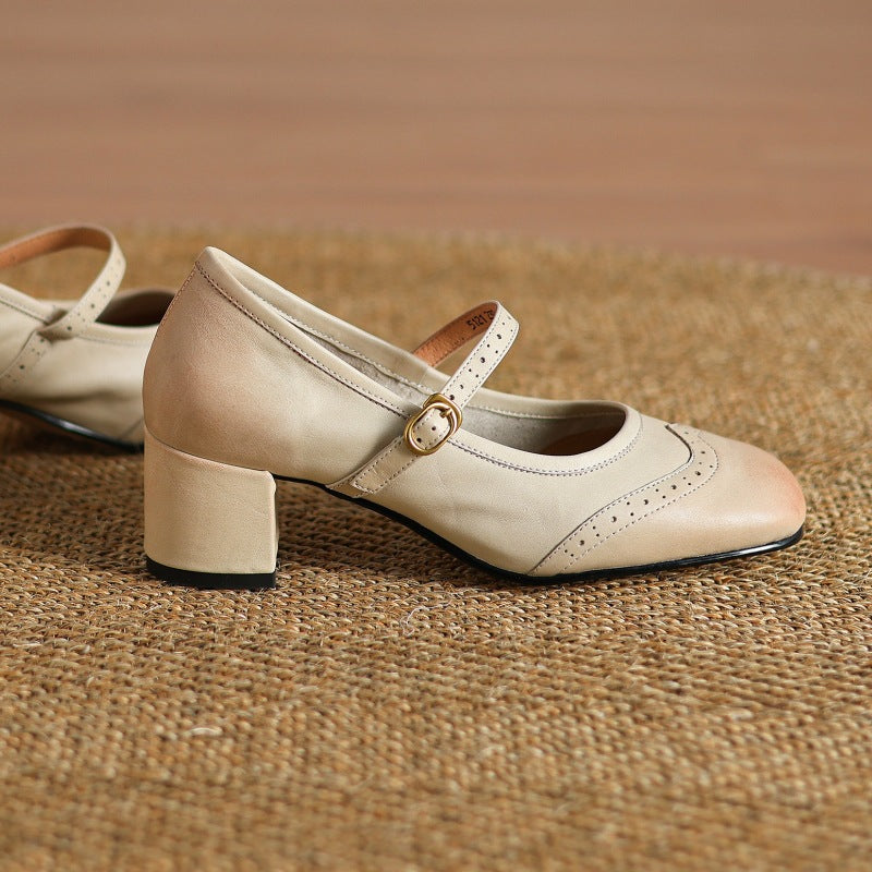 Cressa Genuine Leather Mary Jane Pumps