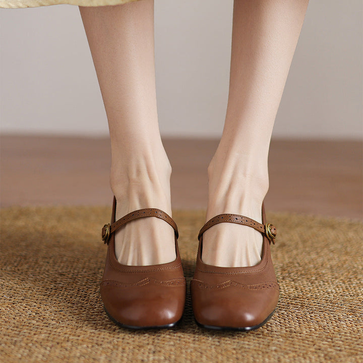 Cressa Genuine Leather Mary Jane Pumps