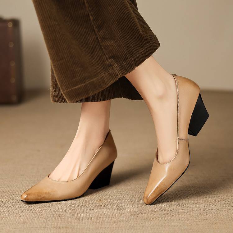 Zyla Genuine Leather Heels