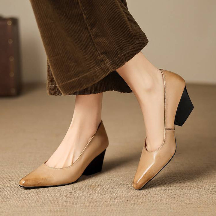 Zyla Genuine Leather Heels