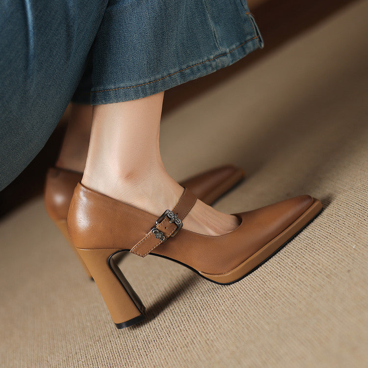 Claya Genuine Leather Heels