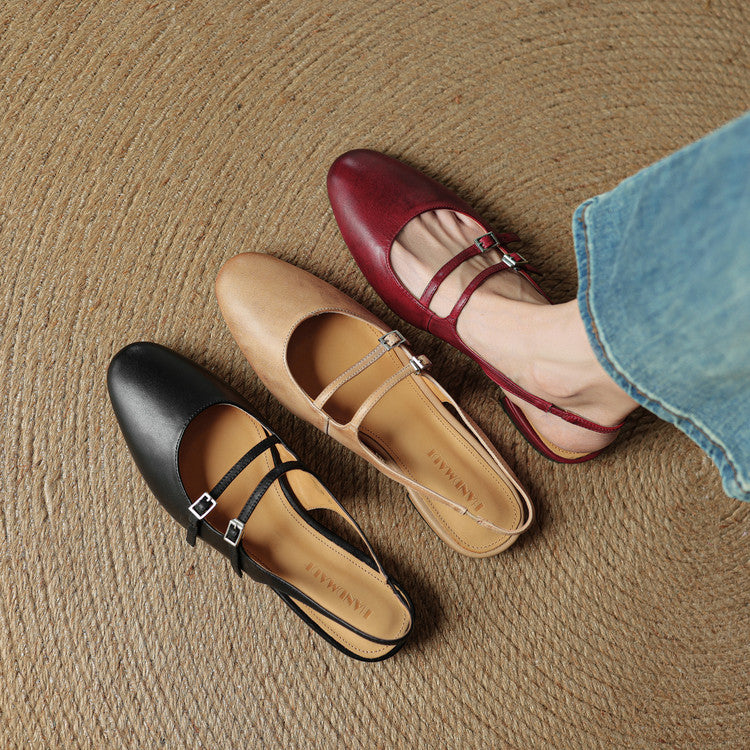 Elira Genuine Leather Flats