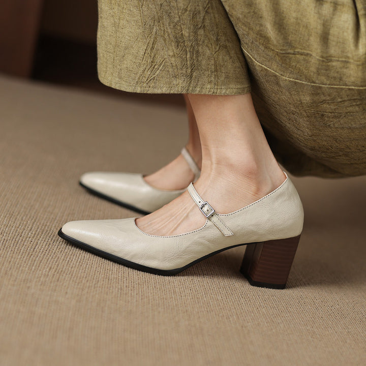 Veria Genuine Leather Heels