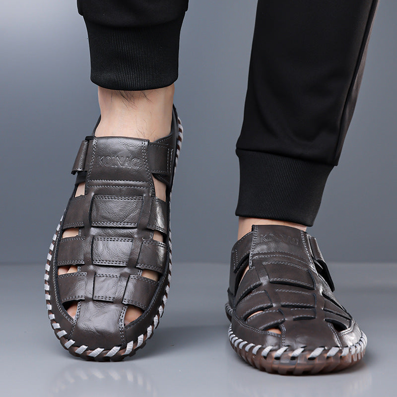 Kevan Closed-Toe Leather Sandals