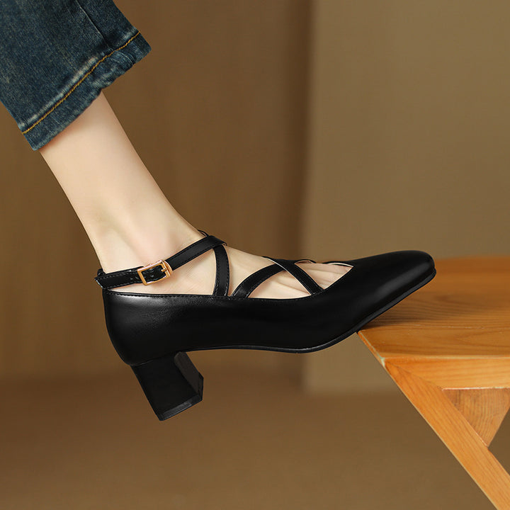 Elva Leather Heels