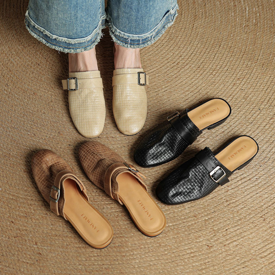 Emrie Genuine Leather Mules