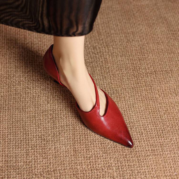 Vela Genuine Leather D'Orsay Pumps