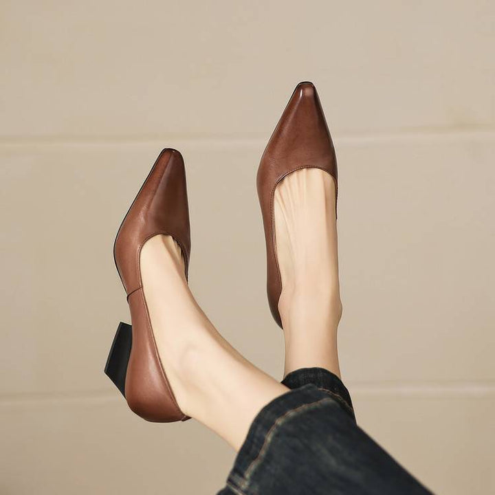 Zyla Genuine Leather Heels