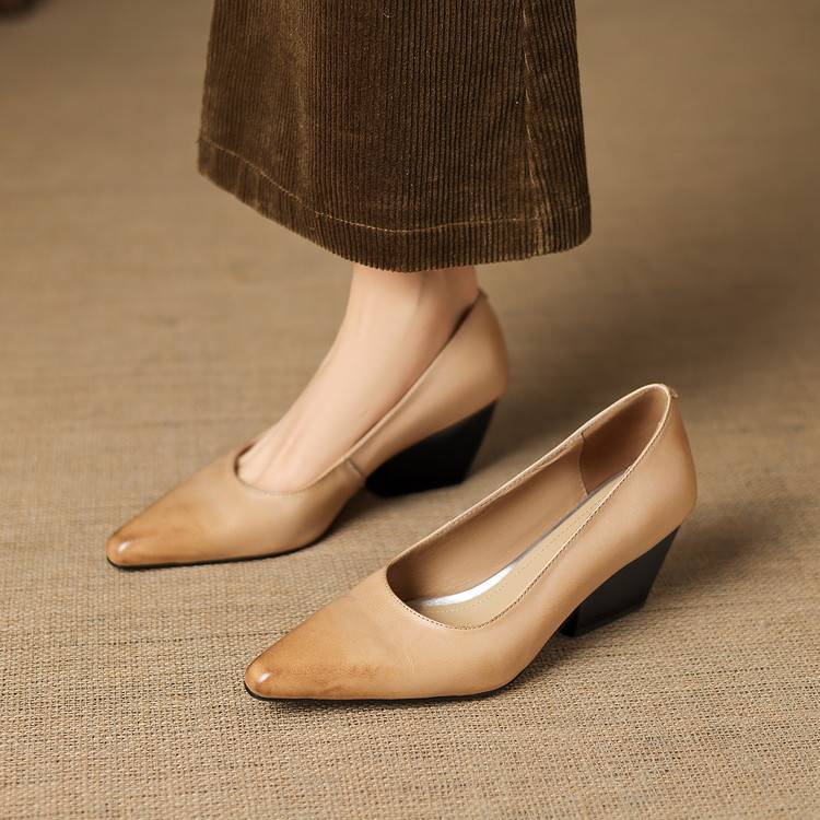 Zyla Genuine Leather Heels