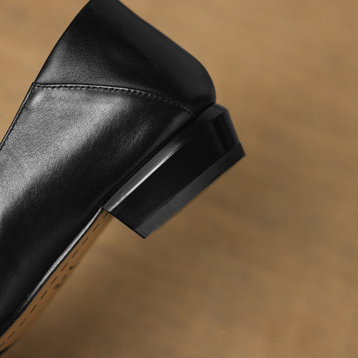 Selor Genuine Leather Square-Toe Pumps