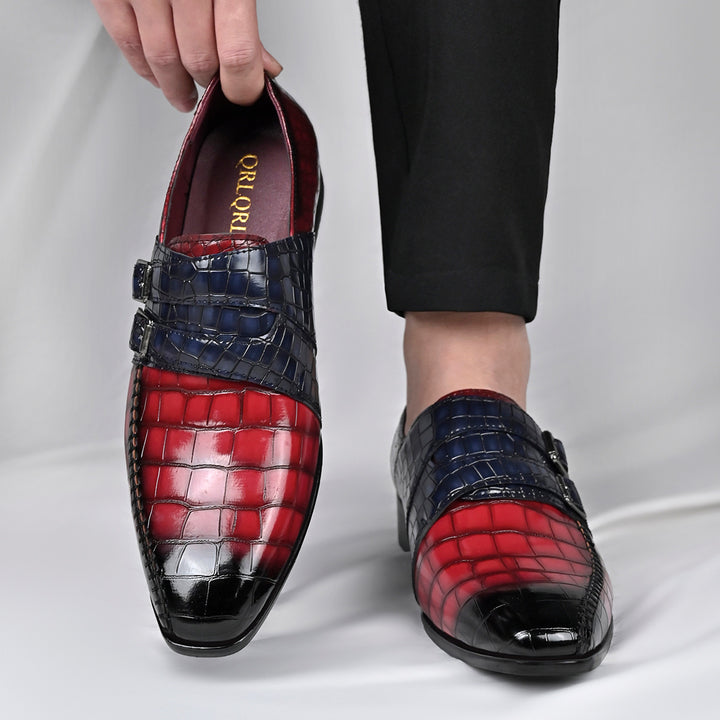 Brixon Dual Monk Strap Leather Shoes