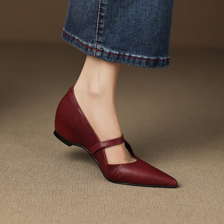 Delia Genuine Leather Heels
