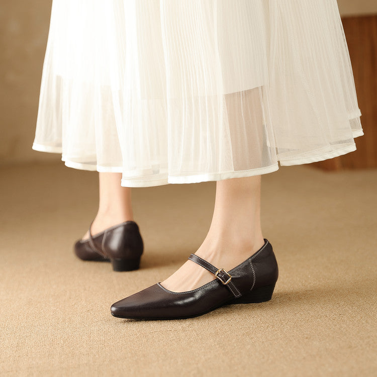 Rena Genuine Leather Pumps