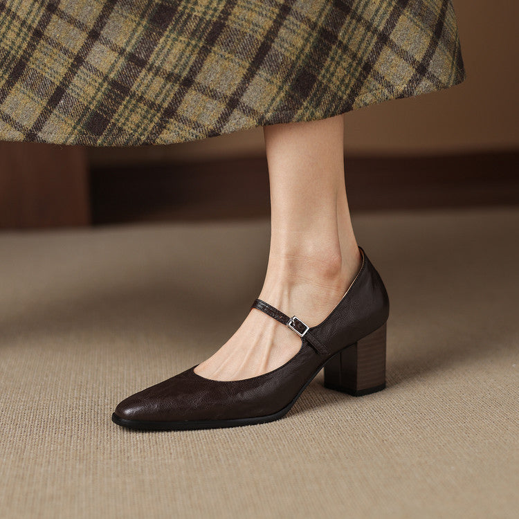 Veria Genuine Leather Heels