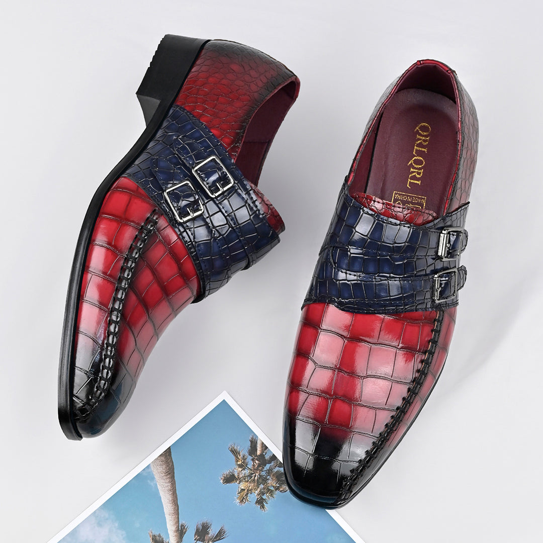 Brixon Dual Monk Strap Leather Shoes