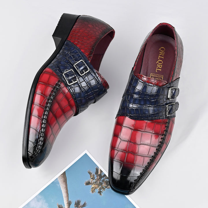 Brixon Dual Monk Strap Leather Shoes