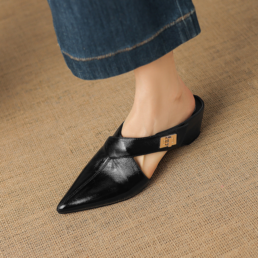Eyla Genuine Leather Mules