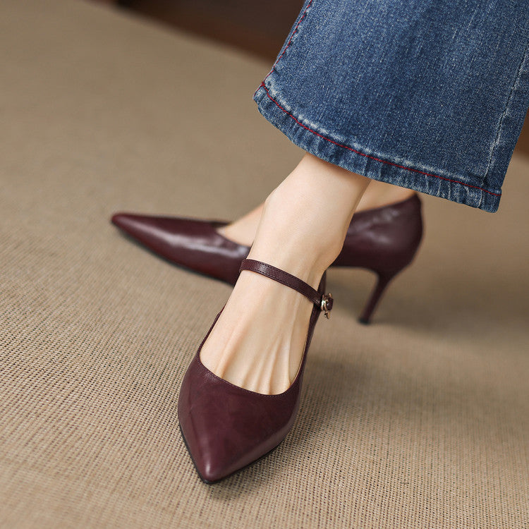 Eda Genuine leather Pointed-Toe Pumps