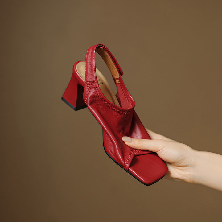 Velra Genuine Leather Slingback Heels