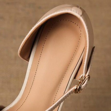 Evani Genuine Leather D'Orsay Heels