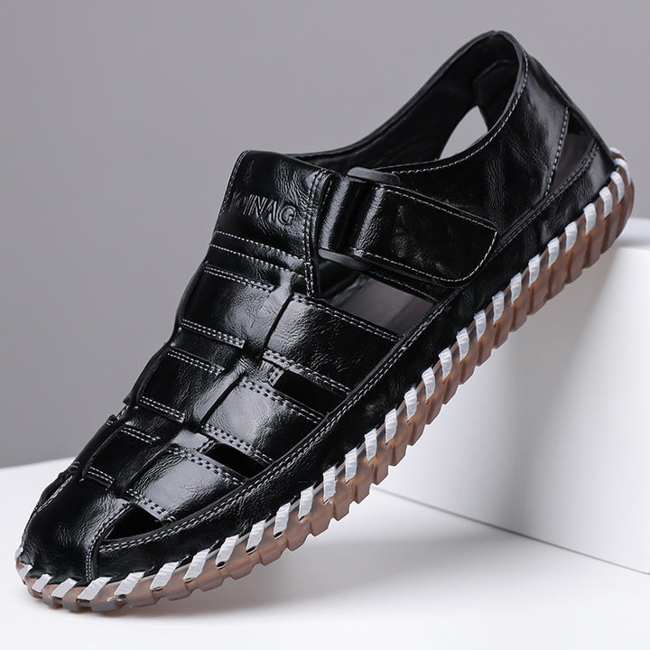 Kevan Closed-Toe Leather Sandals