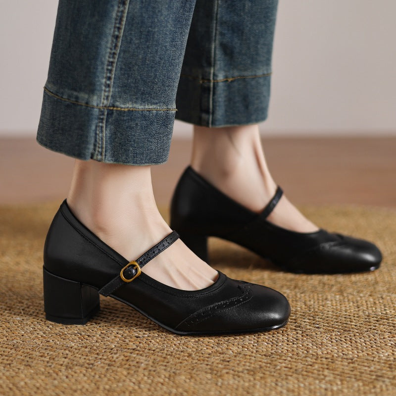 Cressa Genuine Leather Mary Jane Pumps