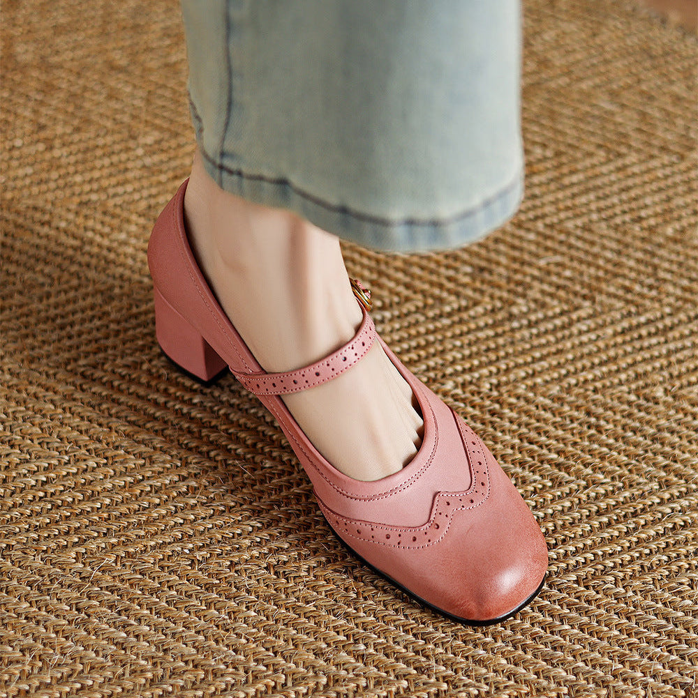 Cressa Genuine Leather Mary Jane Pumps
