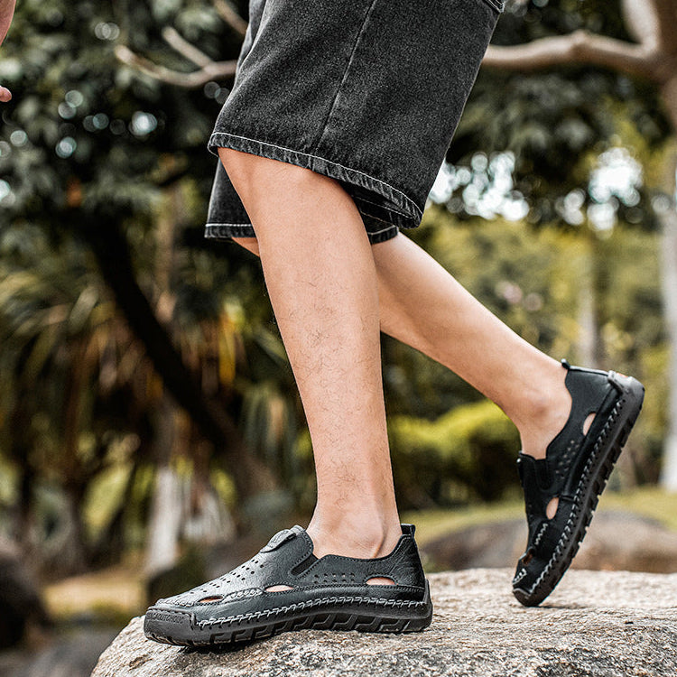 Kairo Hollow Out Leather Comfort Shoes