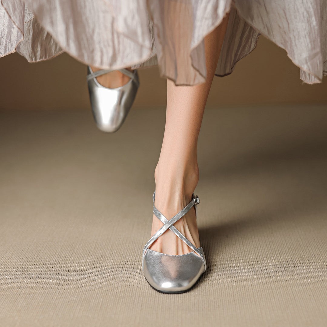 Blenza Genuine Leather Slingbacks