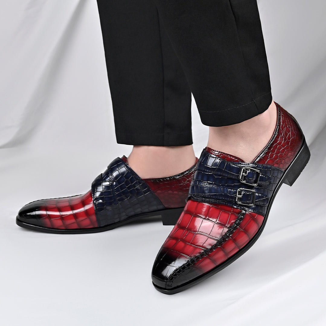 Brixon Dual Monk Strap Leather Shoes