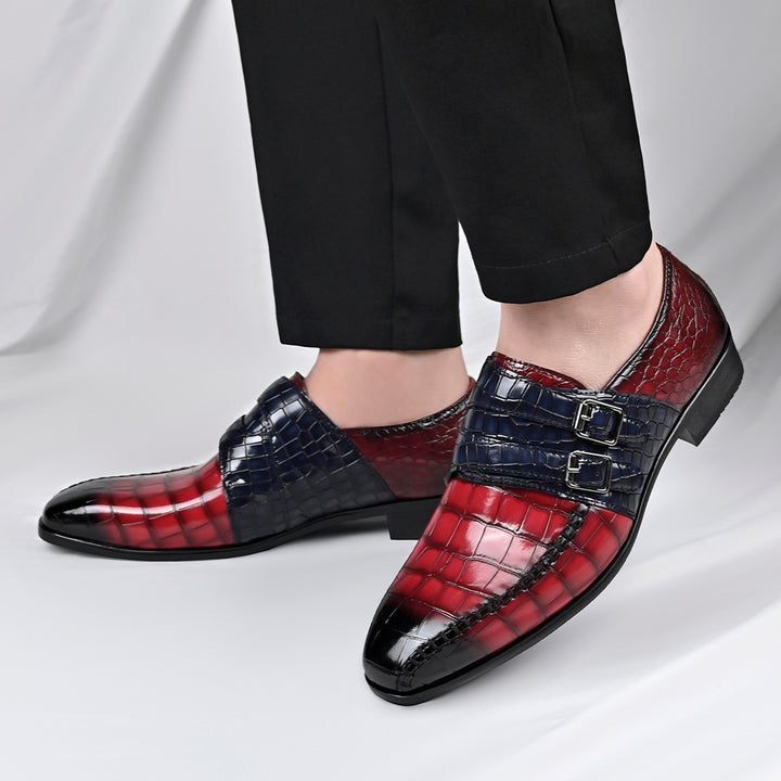 Brixon Dual Monk Strap Leather Shoes