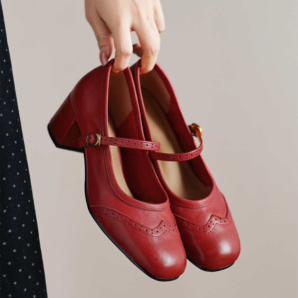 Cressa Genuine Leather Mary Jane Pumps