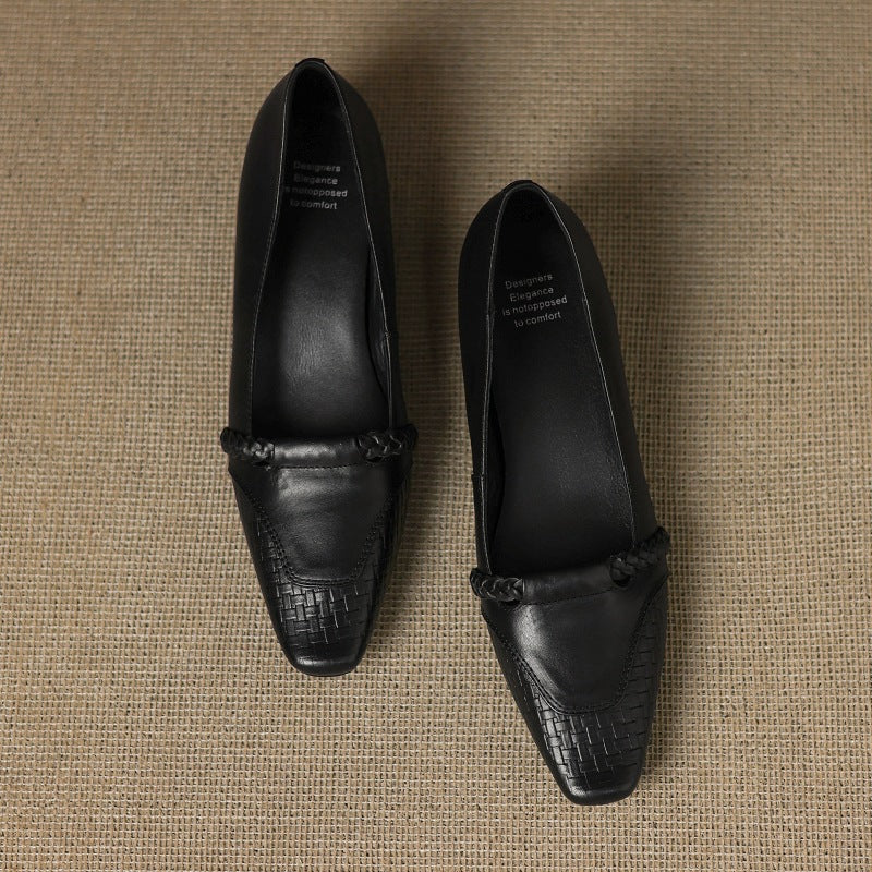 Elsi Genuine Leather Wedge Pumps