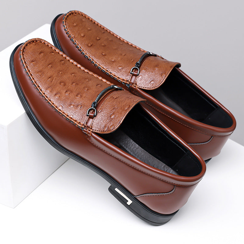 Elmar Textured Leather Bit Loafers