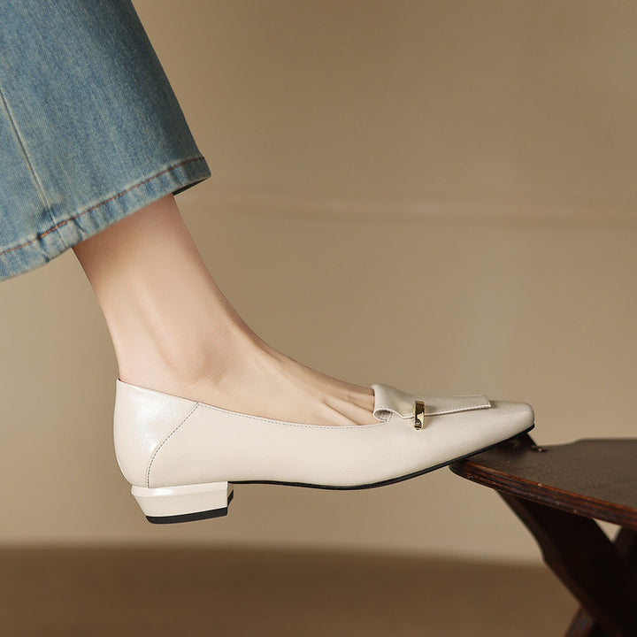 Selor Genuine Leather Square-Toe Pumps