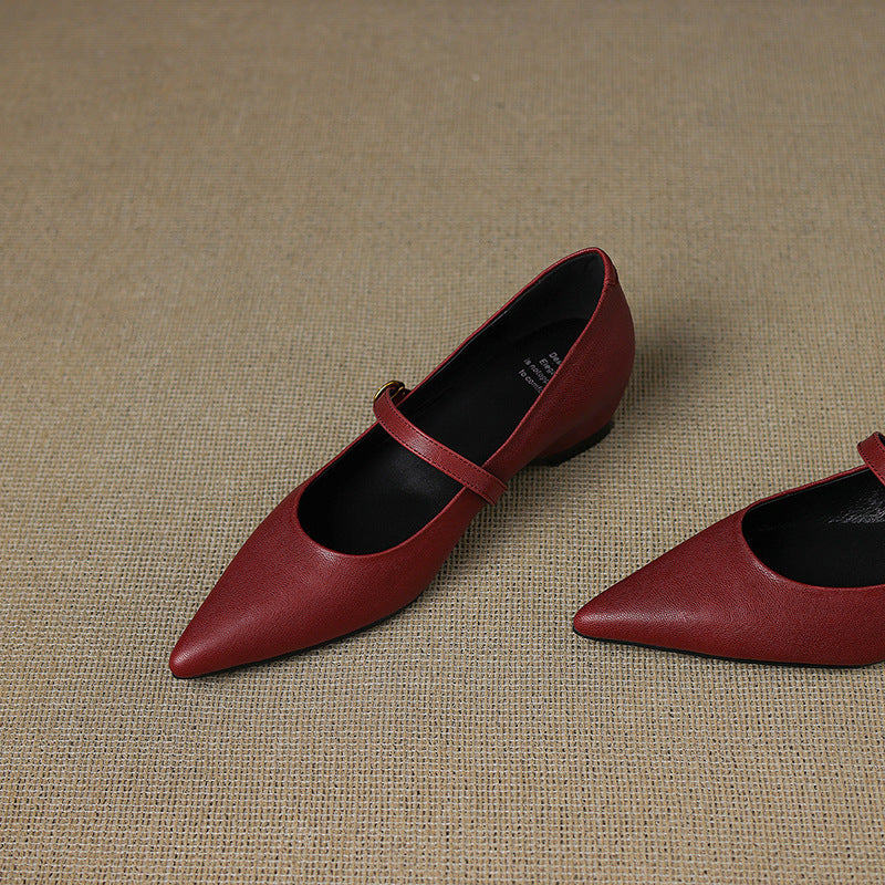 Delia Genuine Leather Heels
