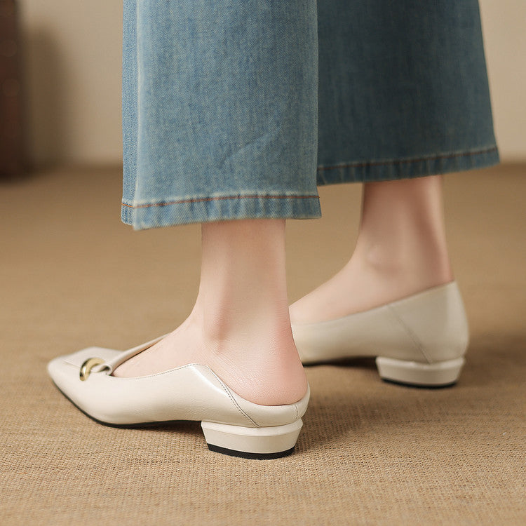 Selor Genuine Leather Square-Toe Pumps