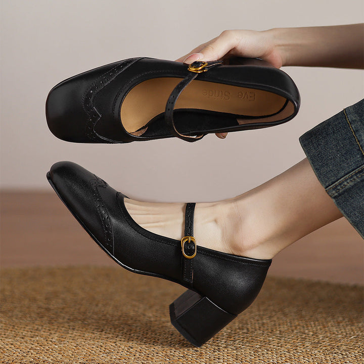 Cressa Genuine Leather Mary Jane Pumps