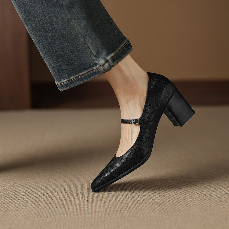 Veria Genuine Leather Heels