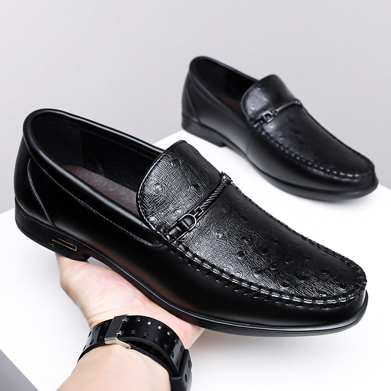 Elmar Textured Leather Bit Loafers