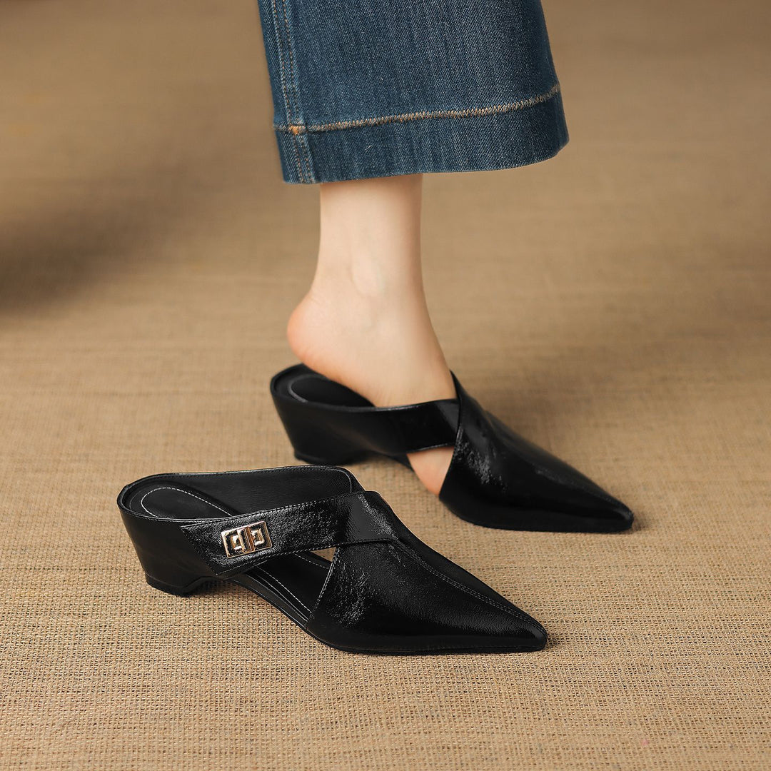 Eyla Genuine Leather Mules