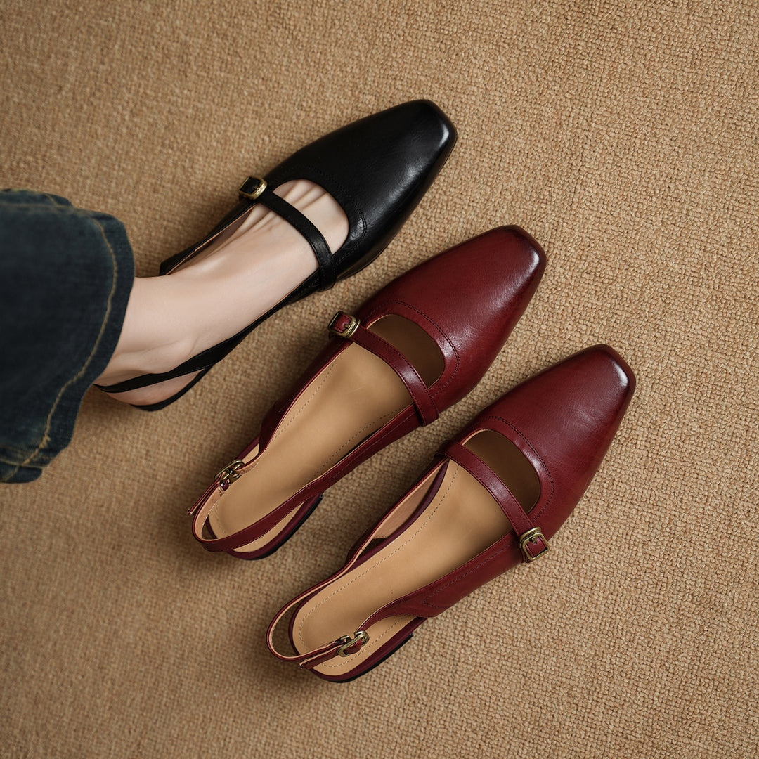 Taver Genuine Leather Slingbacks