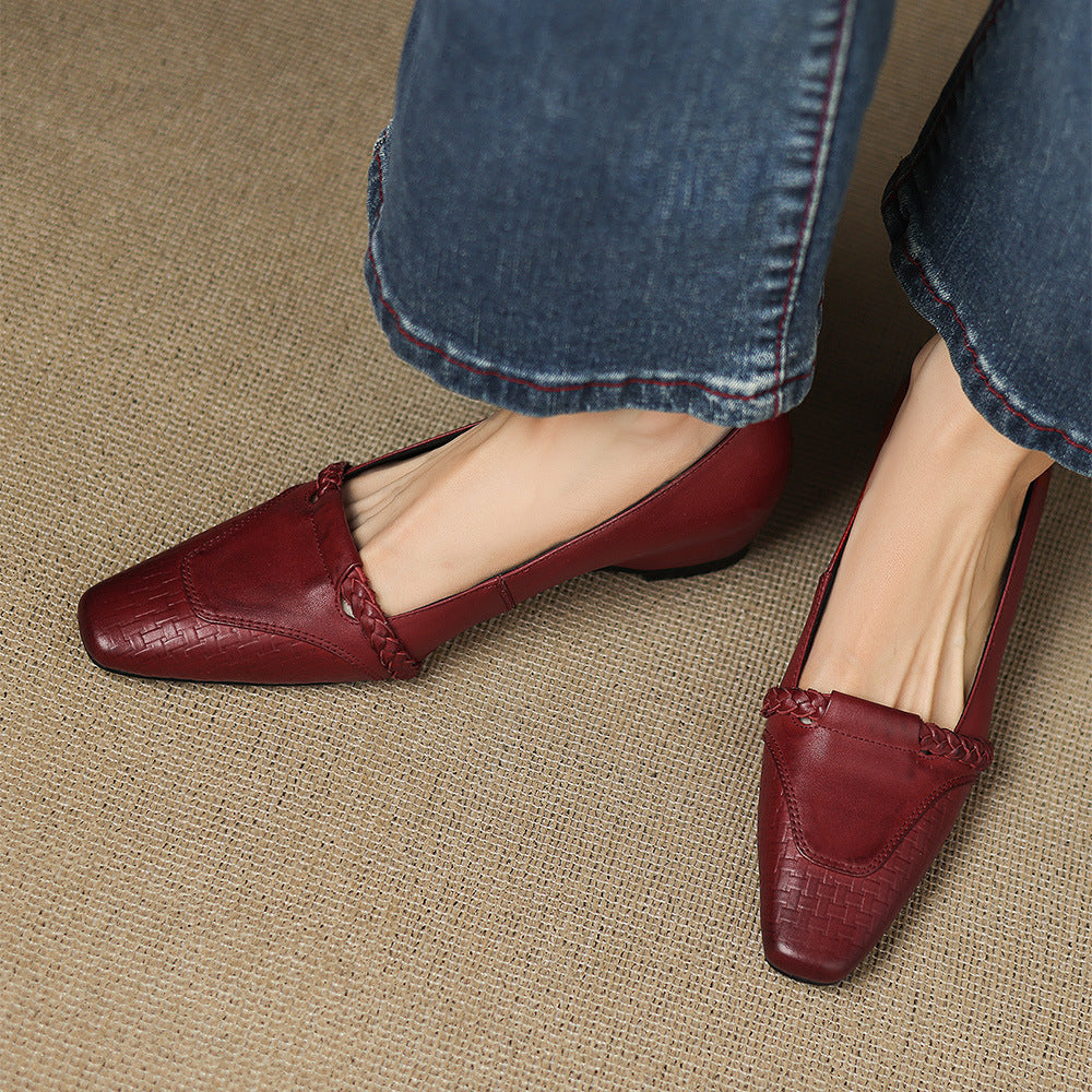 Elsi Genuine Leather Wedge Pumps
