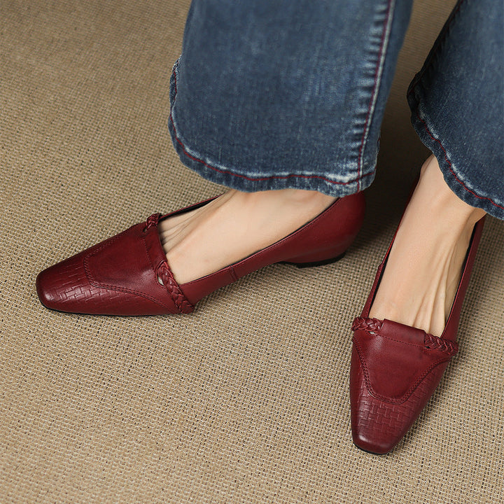 Elsi Genuine Leather Wedge Pumps