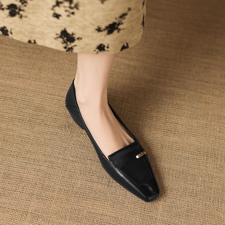 Selor Genuine Leather Square-Toe Pumps