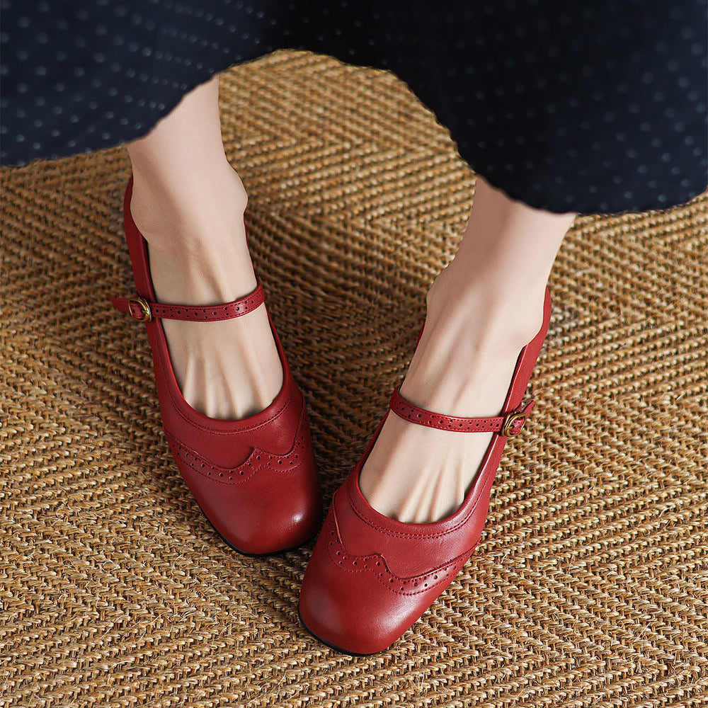 Cressa Genuine Leather Mary Jane Pumps